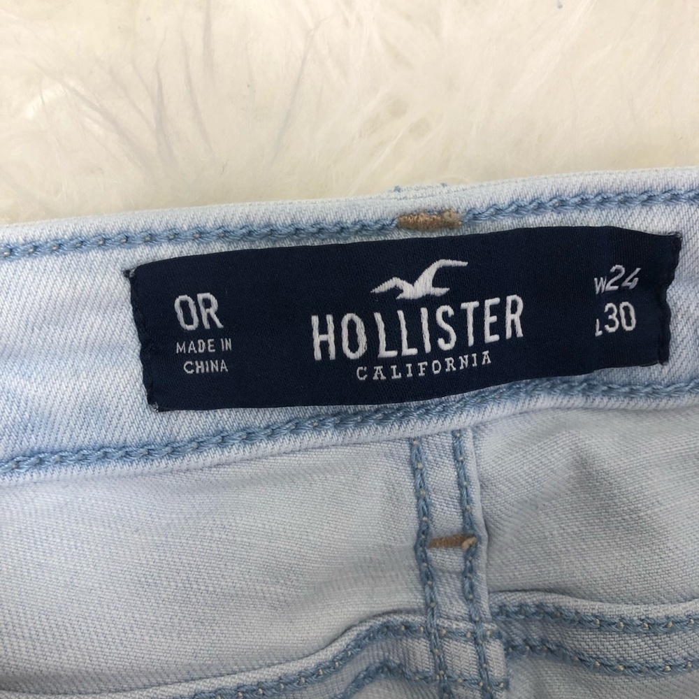 Hollister High-rise Super skinny distressed jeans size 24 light wash grunge - Picture 14 of 16